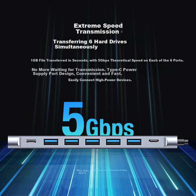 Хаб USB Isky 8 портов 1.2м USB 3.0 для ноутбуков и ПК Apple Huawei - изображение 6