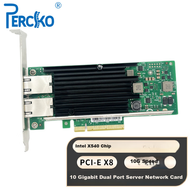 Мережева карта PERCKO Intel X540 PCI-E x8 двопортова, для серверів, X540T2BLK, 10G - зображення 4