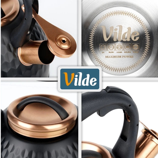 Czajnik Vilde z gwizdkiem stalowy czarny 2.5 l (5900670107878) - Zdjęcie 7 Czajnik Vilde z gwizdkiem stalowy czarny 2.5 l (5900670107878) - obraz 7