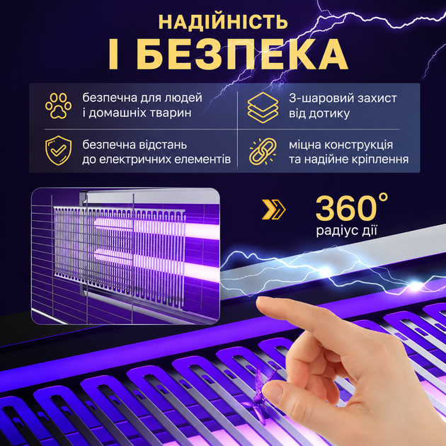 Электрический уничтожитель насекомых для дома 220 В. Лампа от комаров, электрическая ультрафиолетовая инсектицидная ловушка, электрический уничтожитель насекомых и комаров для дома, дачи, улицы, палатки — безопасная антикомарная лампа-ловушка - изображение 5