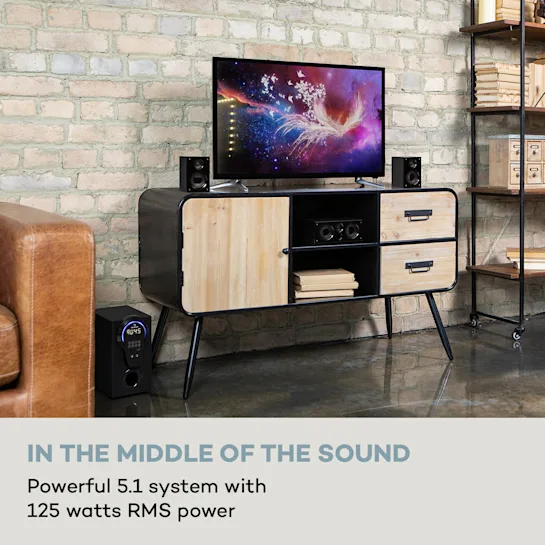 Активная акустическая система Auna Areal 525 DG 5.1 Surround System Черный Б/У - изображение 7