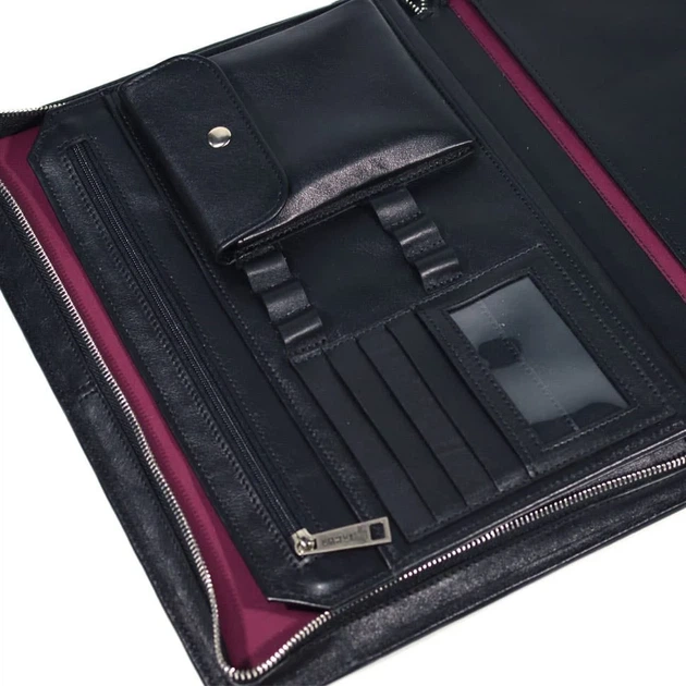 Кожаная папка органайзер TARWA GA-1295-4lx чёрная A4+ - изображение 5