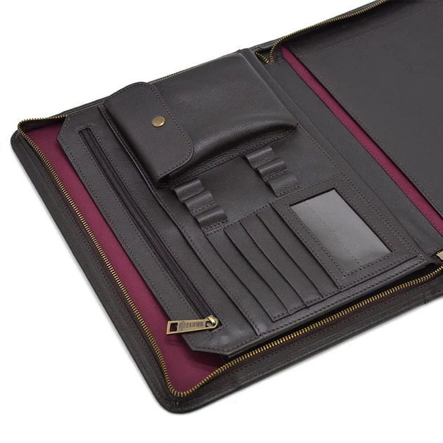 Кожаная папка-органайзер TARWA GC-1295-4lx коричневая А4+ - изображение 5