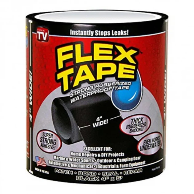 Клейкая лента Flex Tape водонепроницаемая 10х150 см черная липкая лента - Фото 1 Клейкая лента Flex Tape водонепроницаемая 10х150 см черная липкая лента - изображение 1