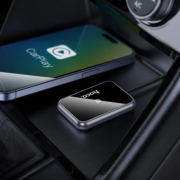 Бездротовий адаптер Hoco HU1 CarPlay USB A / USB C Black (6942007623674) - Фото 6 Бездротовий адаптер Hoco HU1 CarPlay USB A / USB C Black (6942007623674) - зображення 6
