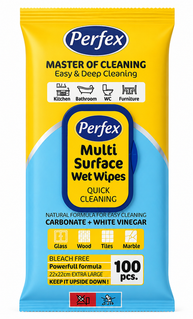 Вологі серветки для прибирання Perfex Multi Surface Wet Wipes Carbonate + White Vinegar, оцет + сода 100 шт - Фото 1 Вологі серветки для прибирання Perfex Multi Surface Wet Wipes Carbonate + White Vinegar, оцет + сода 100 шт - изображение 1