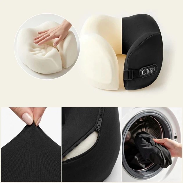 Подушка для путешествий Tech-Protect ComfortRest Travel Neck Pillow Black (5906302353118) - изображение 3