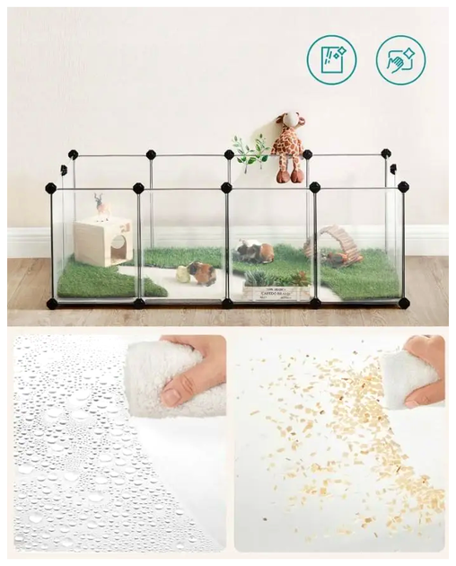 Вольер для грызунов 125x63x42 см для миниатюрных кроликов и морских свинок прозрачный OSKAR LS-3144 - изображение 2