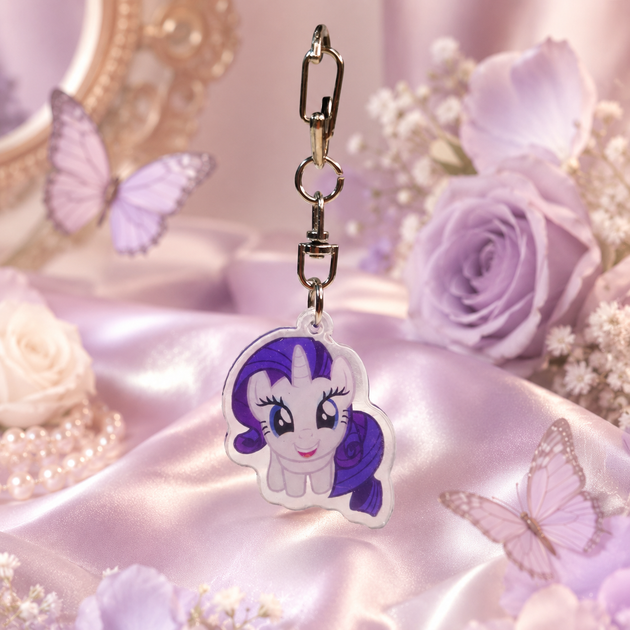 Акриловый брелок Рарити, My Little Pony 4х3 см - Фото 4 Акриловый брелок Рарити, My Little Pony 4х3 см - изображение 4