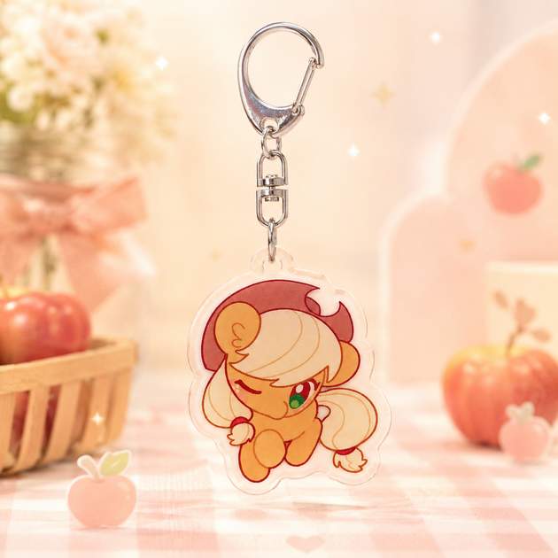 Акриловий брелок Еплджек, My Little Pony 3,5х3 см - зображення 2