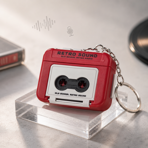 Брелок мини-диктофон красный Retro Sound запись 15 сек 5.5×4×2.5 см - изображение 4