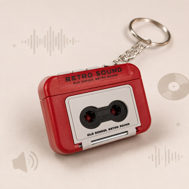 Брелок мини-диктофон красный Retro Sound запись 15 сек 5.5×4×2.5 см - изображение 7