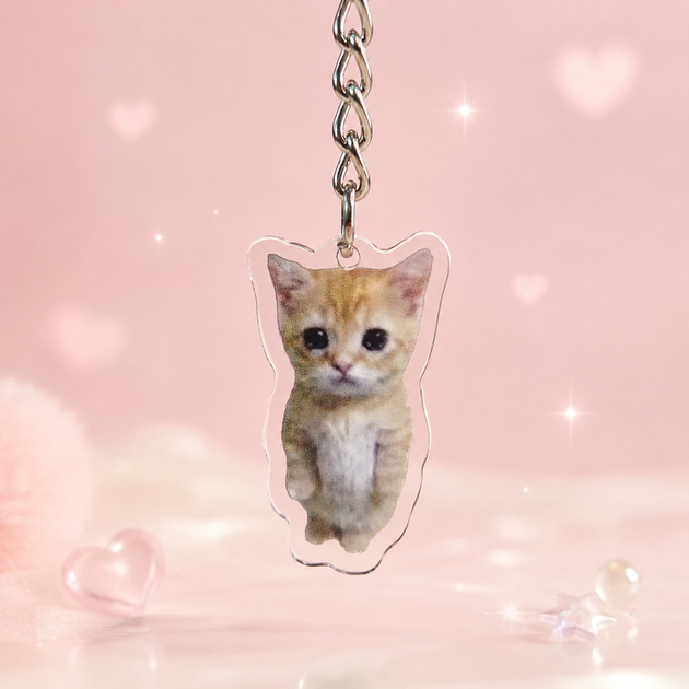 Акриловый брелок рыжий Стоячий котик Standing Cat 3,5х2 см - Фото 4 Акриловый брелок рыжий Стоячий котик Standing Cat 3,5х2 см - изображение 4