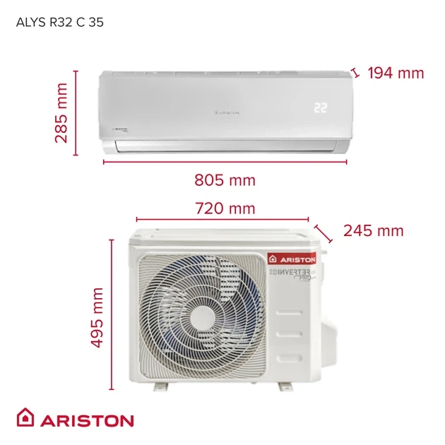Кондиціонер Ariston ALYS R32 C 25 MUD0 (3381251+3381405) - Фото 6 Кондиціонер Ariston ALYS R32 C 25 MUD0 (3381251+3381405) - зображення 6