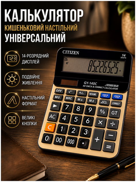 Калькулятор карманный настольный универсальный с памятью и солнечным питанием для учебы и офиса HP HM-2489 - изображение 2