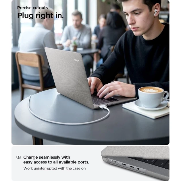 Etui Spigen Urban Fit do MacBook Pro 14 Pro/M5 Pro Max 2021-2026 Grey (8800337240979) - obraz 11