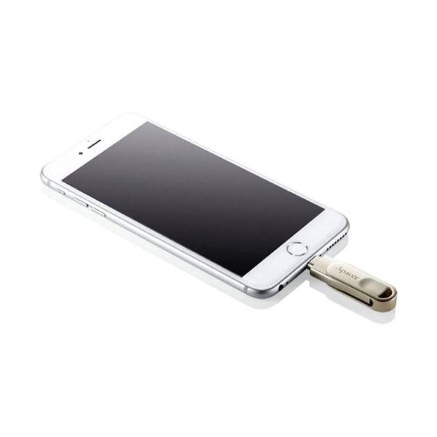 Флеш-накопитель Apacer AH790 64 GB USB 3.1 Lightning серебристый металл для iPhone iPad - зображення 7