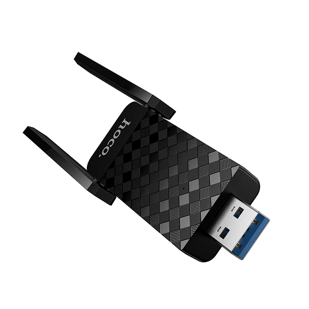 Адаптер WiFi Hoco USB WiFi6 286 Мбит/с Dual Antenna Черный - изображение 5