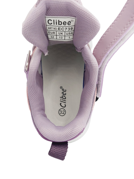 Кроссовки для девочек Clibee EC739415/33 Фиолетовый 33 размер - 20,4 см стелька - Фото 5 Кроссовки для девочек Clibee EC739415/33 Фиолетовый 33 размер - 20,4 см стелька - изображение 5