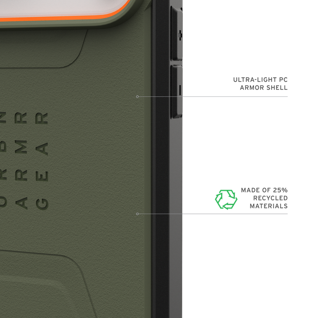 Чохол протиударний UAG Civilian MagSafe (Original) для Iphone 17 Pro Olive 114545117297 - зображення 3