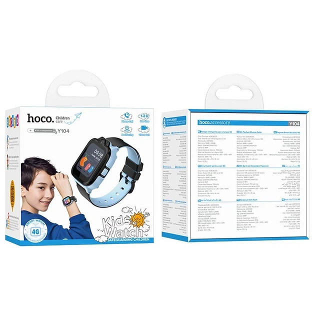Смарт-часы Hoco Y104 для детей 1,69" 4G GPS с функцией звонка Blue (6942007646369) - Фото 4 Смарт-часы Hoco Y104 для детей 1,69" 4G GPS с функцией звонка Blue (6942007646369) - изображение 4