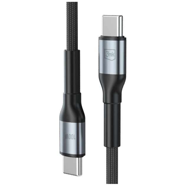 Кабель 3mk Hyper Cable N-Series USB-C to USB-C 3m 20V/5A 100W Black (5903108758208) - изображение 2