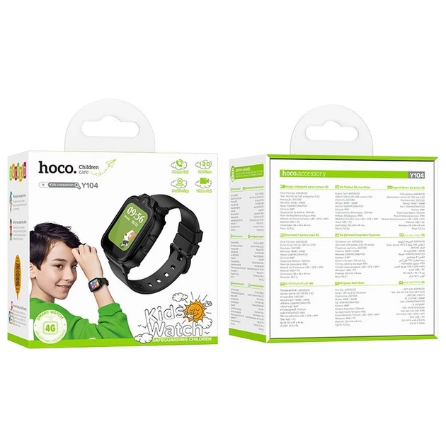 Смарт-часы Hoco Y104 для детей 1,69" 4G GPS с функцией звонка Black (6942007646352) - Фото 4 Смарт-часы Hoco Y104 для детей 1,69" 4G GPS с функцией звонка Black (6942007646352) - изображение 4