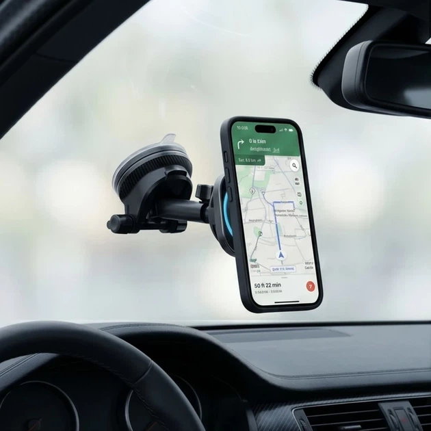 Автодержатель Tech-Protect V20 ArcticBoost Magnetic Dashboard & Vent Wireless Charger 25W Qi2.2 Black (5906302392995) - изображение 9