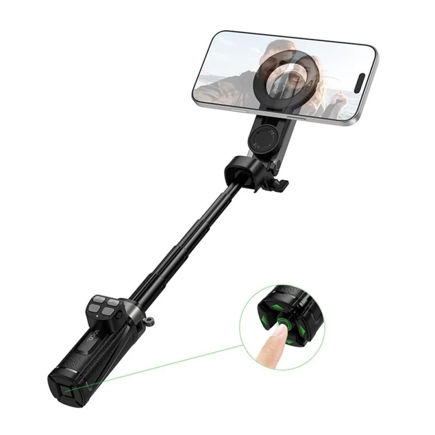 Штатив Hoco K27 Pro с магнитным и универсальным креплением с беспроводным пультом Black (6942007668743) - Фото 4 Штатив Hoco K27 Pro с магнитным и универсальным креплением с беспроводным пультом Black (6942007668743) - изображение 4