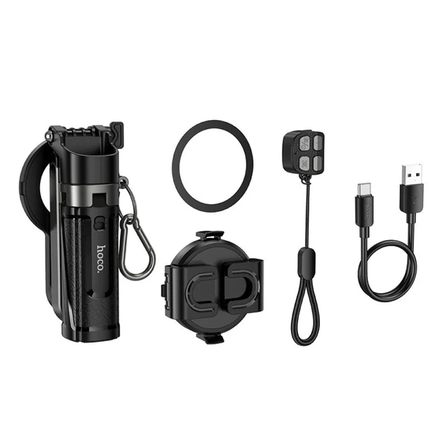 Штатив Hoco K27 Pro с магнитным и универсальным креплением с беспроводным пультом Black (6942007668743) - Фото 7 Штатив Hoco K27 Pro с магнитным и универсальным креплением с беспроводным пультом Black (6942007668743) - изображение 7