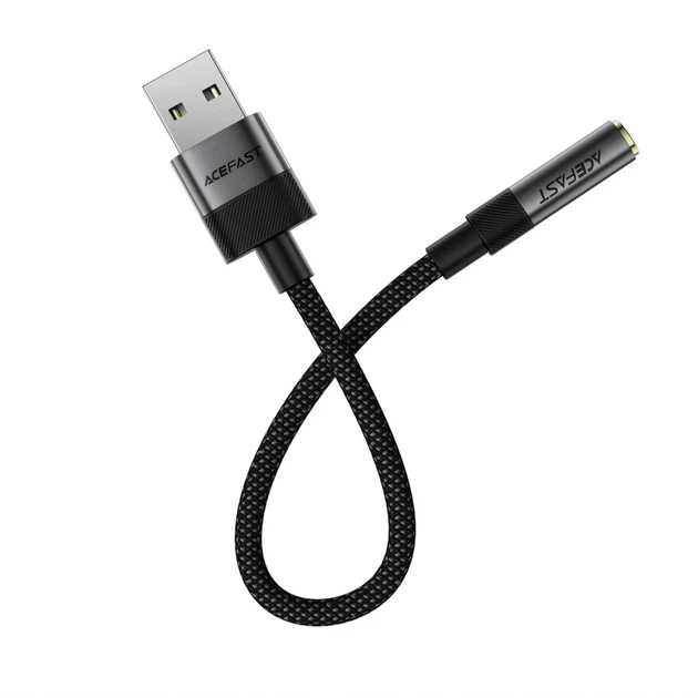Адаптер Acefast J13 USB-A на mini jack 3.5 mm Black (6974316285298) - Фото 3 Адаптер Acefast J13 USB-A на mini jack 3.5 mm Black (6974316285298) - изображение 3