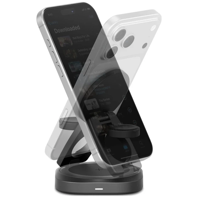Ładowarka bezprzewodowa Energea Alumag GYRO 360 Qi2.2 25W Gunmetal (8885020104486) - obraz 4
