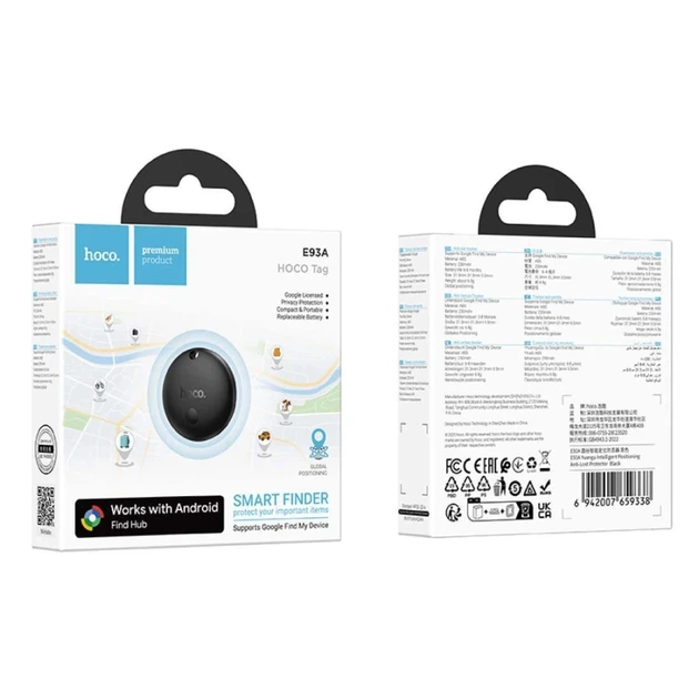 Локалізатор Hoco E93A сумісний з Google Find My Device Black (6942007659338) - зображення 5