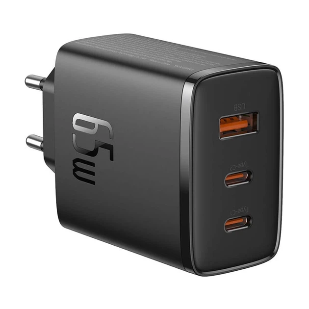 Мережевий зарядний пристрій Baseus Cube Pro 65W 2xUSB-C | USB-A Black (P10152301113-00) - зображення 5