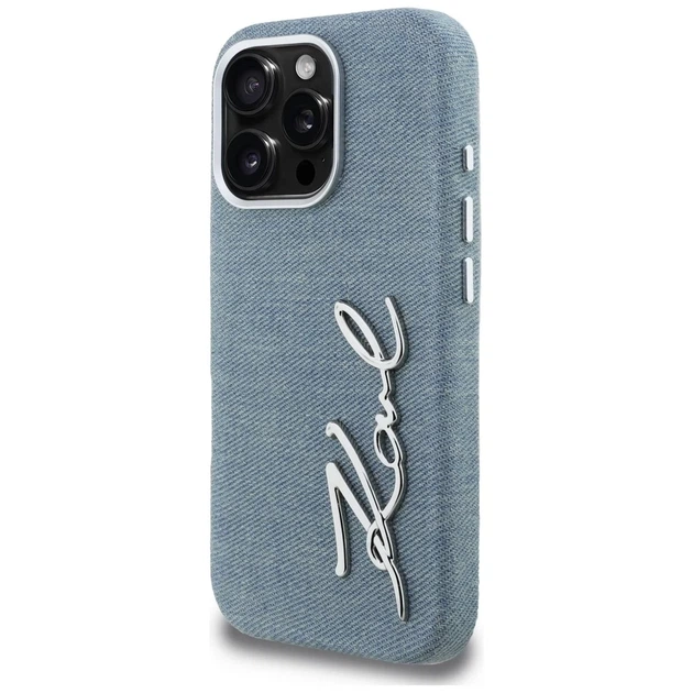 Чехол Karl Lagerfeld FW Jeans Signature Logo для iPhone 16 Pro Max Blue (KLHCP16XPJFMSVB) - изображение 2