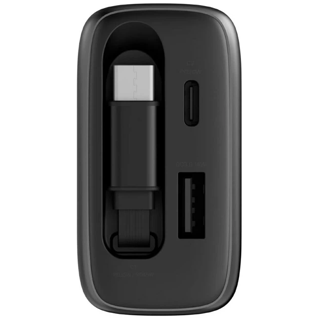 Ładowarka sieciowa Energea Ampcharge Arc 65 USB-A/USB-C + kabel USB-C PD/PPS/QC3.0 GaN Gunmetal (8885020104264) - obraz 3