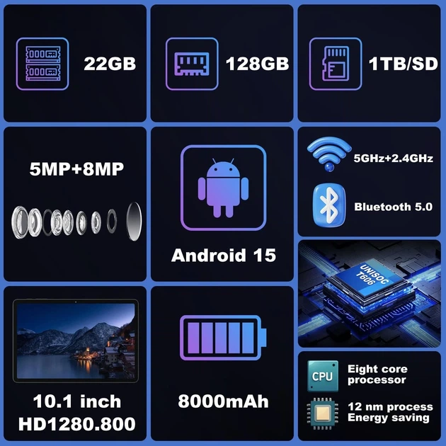 Планшет 10.1" SKYEGG K11 6+16/128Gb 8 ядер Android 15 8000 mAh Сірий (102186140) - Уцінка - зображення 2
