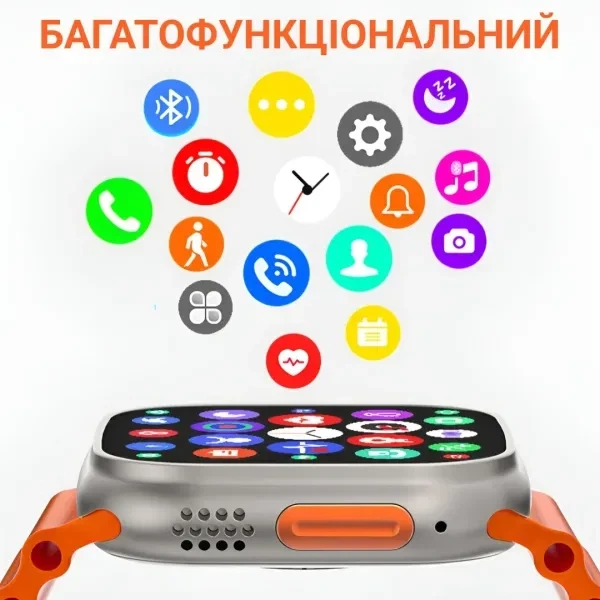 Смарт-часы с дисплеем 2.2 дюйма функцией звонка для здоровья и активности оранжевый PS-3324 - Фото 4 Смарт-часы с дисплеем 2.2 дюйма функцией звонка для здоровья и активности оранжевый PS-3324 - изображение 4