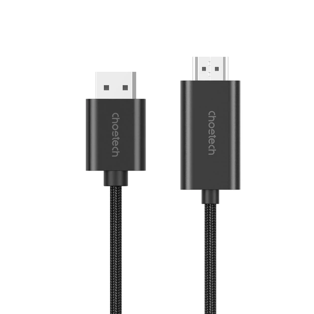Кабель Choetech VisionLink Cable DisplayPort to HDMI 4K@60Hz 2m Black (XDH01-BK) - изображение 3