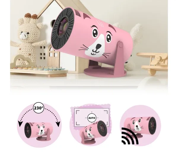 Проектор для домашнього кінотеатру Kiano Kid Pink WXGA Android Wi-Fi Bluetooth - изображение 7