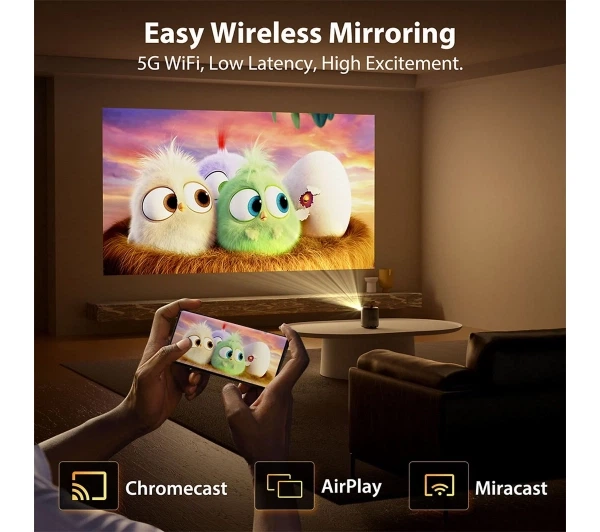 Проектор ETOE Dolphin LED DLP Full HD Wi-Fi Bluetooth Chromecast AirPlay Google TV - Фото 4 Проектор ETOE Dolphin LED DLP Full HD Wi-Fi Bluetooth Chromecast AirPlay Google TV - изображение 4