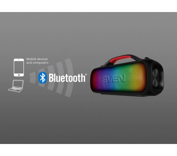 Bluetooth-колонка Sven PS-360 24W Радіо FM Чорний - Фото 11 Bluetooth-колонка Sven PS-360 24W Радіо FM Чорний - зображення 11