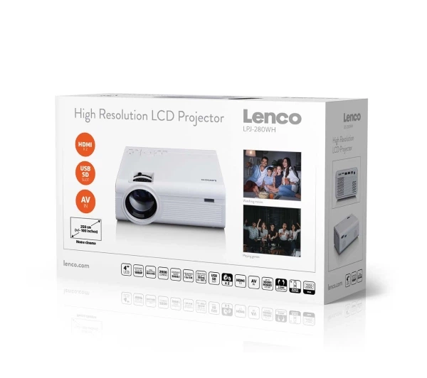 Проектор Lenco LPJ-280WH Full HD - Фото 7 Проектор Lenco LPJ-280WH Full HD - изображение 7