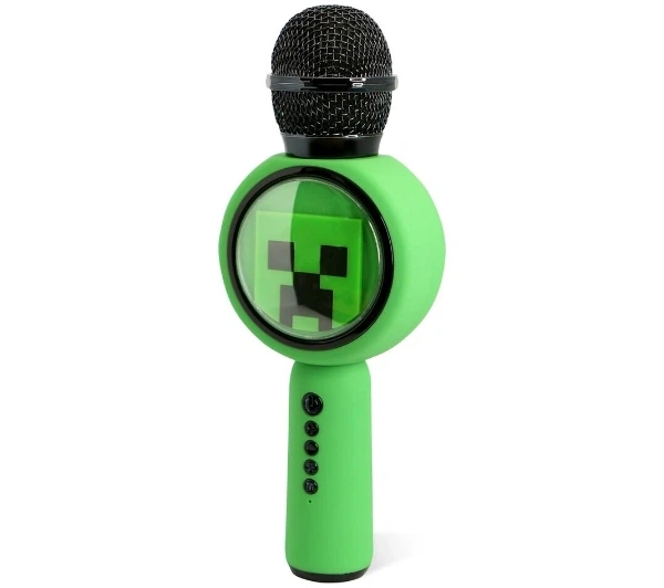 Мікрофон з динаміком Bluetooth OTL Technologies Minecraft Creeper PopSing LED підсвічування бездротове караоке 5W Зелений - изображение 3