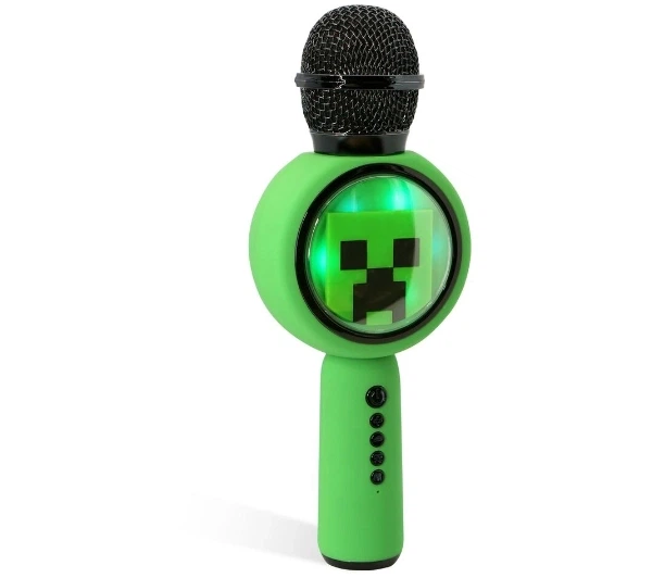 Мікрофон з динаміком Bluetooth OTL Technologies Minecraft Creeper PopSing LED підсвічування бездротове караоке 5W Зелений - изображение 5