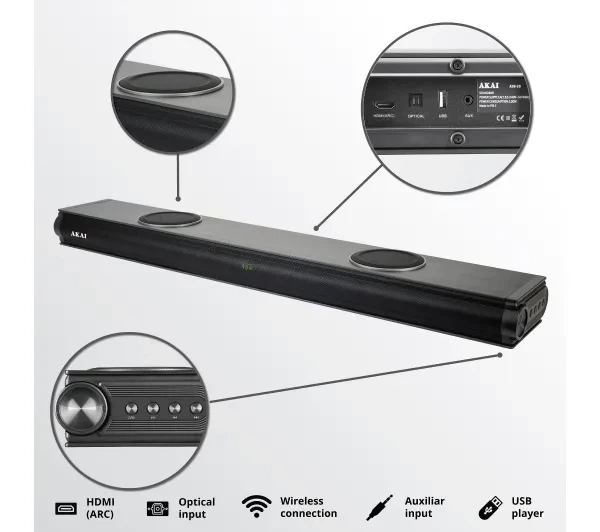 Саундбар AKAI ASB-29 2.2CH 100W 2.2 Bluetooth - зображення 5