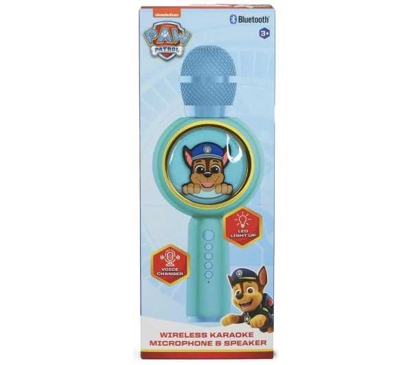Мікрофон з динаміком Bluetooth OTL Technologies PAW Patrol Chase PopSing LED підсвічування бездротове караоке 5W Морський - Фото 2 Мікрофон з динаміком Bluetooth OTL Technologies PAW Patrol Chase PopSing LED підсвічування бездротове караоке 5W Морський - изображение 2
