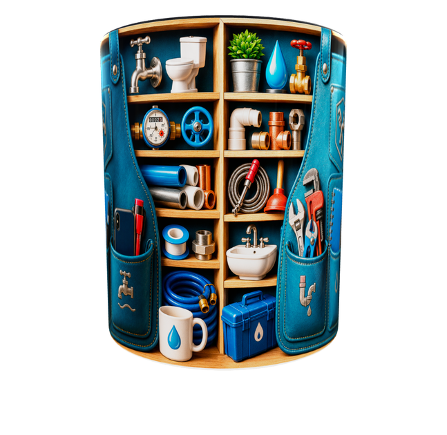 Кружка (чашка) з принтом "Plumber" із серії Professional Organizer Collection – подарунок сантехніку, майстру сантехнічних робіт | Керамічна 330 мл(чорна ручка) - зображення 5