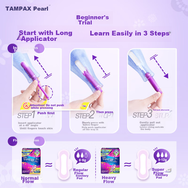 Тампоны TAMPAX Easy-Push с коротким фиксатором, для обильных выделений, 16 штук, со встроенными хлопковыми прокладками, гигиенические прокладки, продаются в магазине JD. - изображение 4