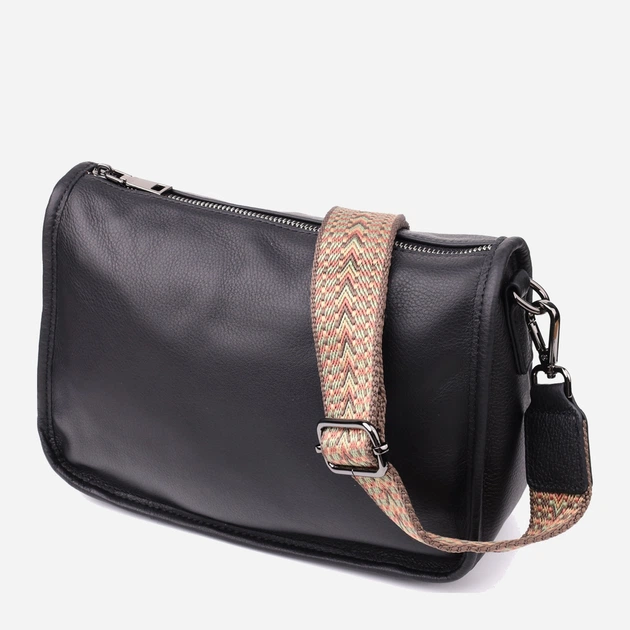 Сумка кросс боди через плечо женская из натуральная кожи Vintage leather-23001 Черная - изображение 3